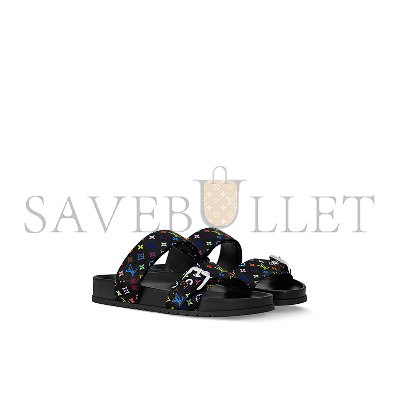 LOUIS VUITTON MURAKAMI LV X TM BOM DIA FLAT COMFORT MULES 1AGXUJ
